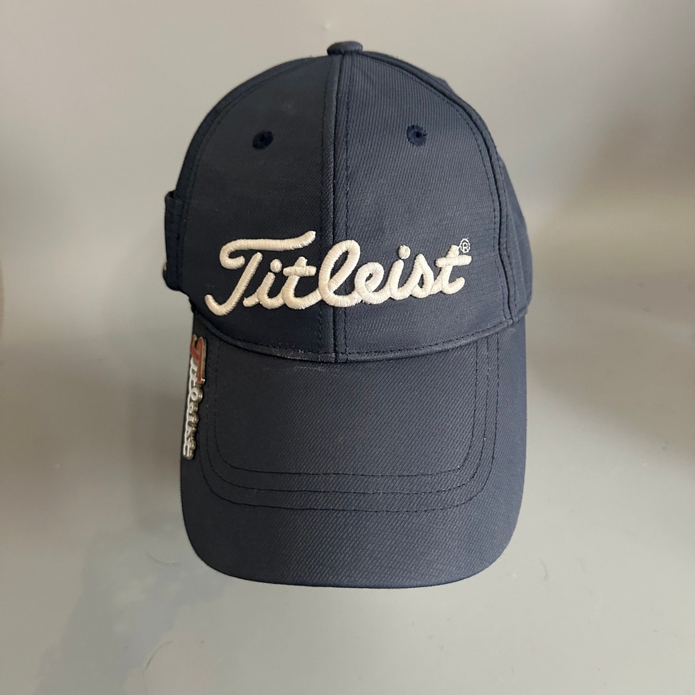 Titleist Golf Hat Navy Blue Adjustable Strapback Cap with Ball Marker FootJoy FJ